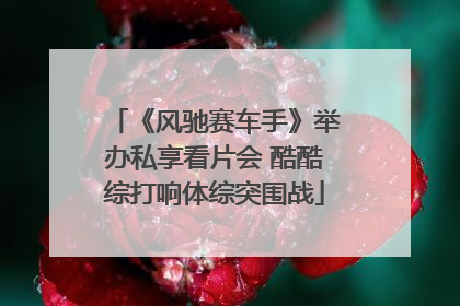 《风驰赛车手》举办私享看片会 酷酷综打响体综突围战