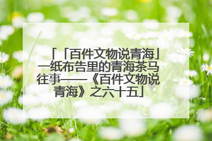 「百件文物说青海」一纸布告里的青海茶马往事——《百件文物说青海》之六十五
