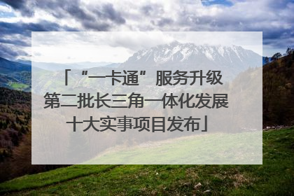 “一卡通”服务升级 第二批长三角一体化发展十大实事项目发布