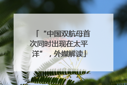 “中国双航母首次同时出现在太平洋”，外媒解读