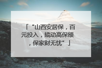 “山西安居保，百元投入，撬动高保额，保家财无忧”