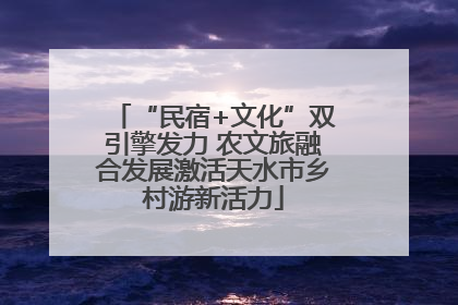“民宿+文化”双引擎发力 农文旅融合发展激活天水市乡村游新活力