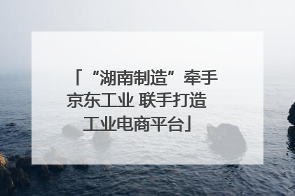 “湖南制造”牵手京东工业 联手打造工业电商平台