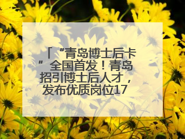 “青岛博士后卡”全国首发！青岛招引博士后人才，发布优质岗位1700余个
