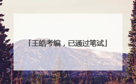 王皓考编，已通过笔试