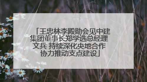 王忠林李殿勋会见中建集团董事长郑学选总经理文兵 持续深化央地合作 协力推动支点建设