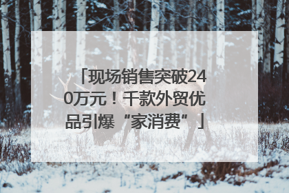 现场销售突破240万元！千款外贸优品引爆“家消费”