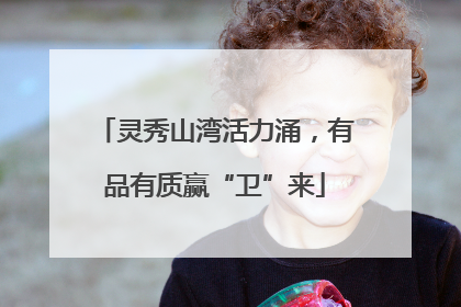 灵秀山湾活力涌，有品有质赢“卫”来