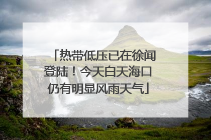 热带低压已在徐闻登陆！今天白天海口仍有明显风雨天气