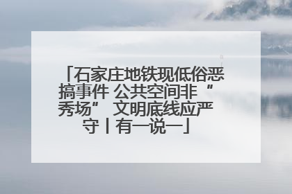 石家庄地铁现低俗恶搞事件 公共空间非“秀场” 文明底线应严守丨有一说一