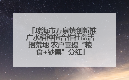 琼海市万泉镇创新推广水稻种植合作社盘活撂荒地 农户喜提“粮食+钞票”分红