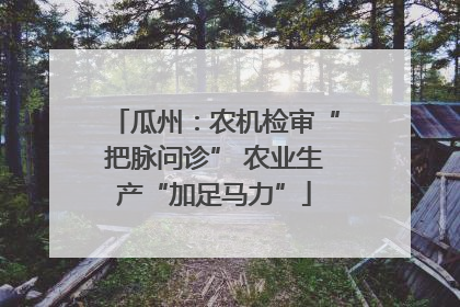 瓜州：农机检审“把脉问诊” 农业生产“加足马力”