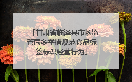 甘肃省临泽县市场监管局多举措规范食品标签标识经营行为