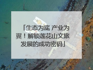 生态为底 产业为翼！解锁莲花山文旅发展的成功密码