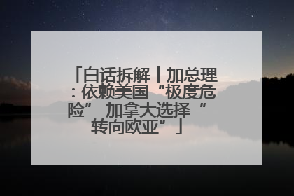 白话拆解丨加总理：依赖美国“极度危险” 加拿大选择“转向欧亚”