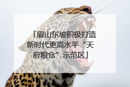 眉山东坡积极打造新时代更高水平“天府粮仓”示范区