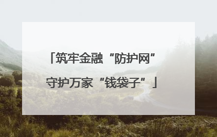 筑牢金融“防护网” 守护万家“钱袋子”