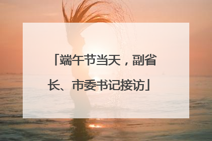 端午节当天，副省长、市委书记接访