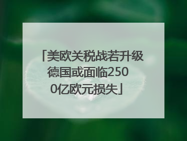 美欧关税战若升级 德国或面临2500亿欧元损失