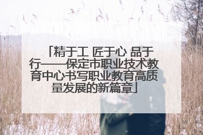 精于工 匠于心 品于行——保定市职业技术教育中心书写职业教育高质量发展的新篇章