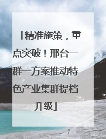 精准施策，重点突破！邢台一群一方案推动特色产业集群提档升级