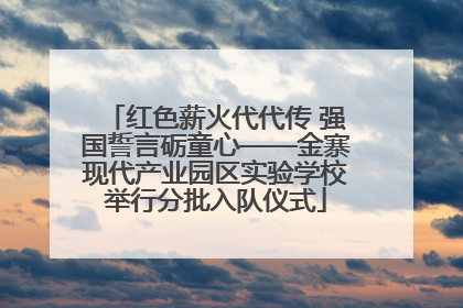 红色薪火代代传 强国誓言砺童心——金寨现代产业园区实验学校举行分批入队仪式