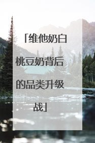 维他奶白桃豆奶背后的品类升级战