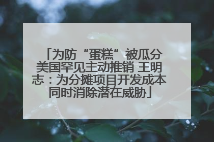 为防“蛋糕”被瓜分 美国罕见主动推销 王明志：为分摊项目开发成本同时消除潜在威胁