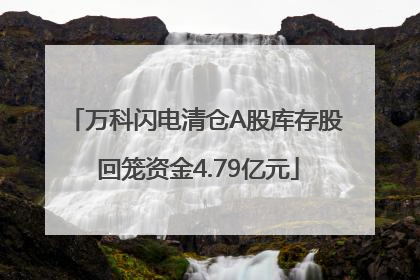 万科闪电清仓A股库存股 回笼资金4.79亿元