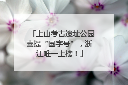 上山考古遗址公园喜提“国字号”，浙江唯一上榜！