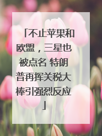 不止苹果和欧盟，三星也被点名 特朗普再挥关税大棒引强烈反应