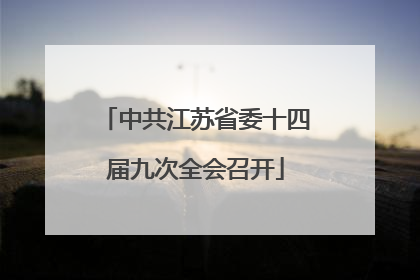 中共江苏省委十四届九次全会召开