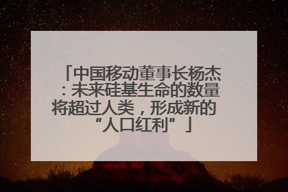 中国移动董事长杨杰：未来硅基生命的数量将超过人类，形成新的“人口红利”
