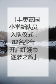 丰奥嘉园小学新队员入队仪式：82名少年开启红领巾逐梦之旅