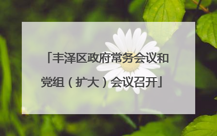 丰泽区政府常务会议和党组（扩大）会议召开