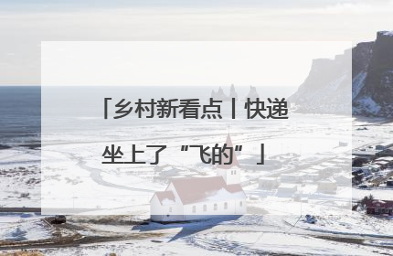 乡村新看点丨快递坐上了“飞的”