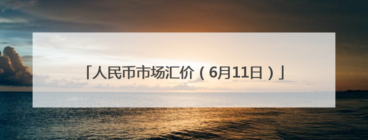 人民币市场汇价（6月11日）