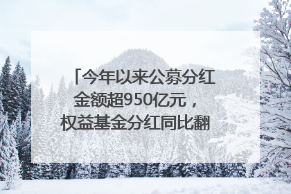今年以来公募分红金额超950亿元，权益基金分红同比翻倍｜招财猫