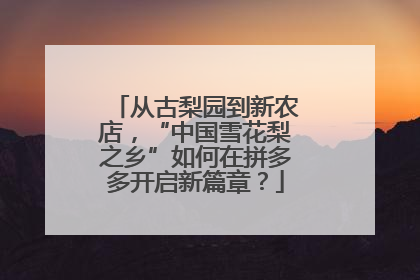 从古梨园到新农店，“中国雪花梨之乡”如何在拼多多开启新篇章？