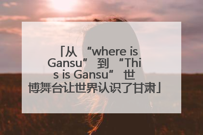 从 “where is Gansu” 到 “This is Gansu” 世博舞台让世界认识了甘肃