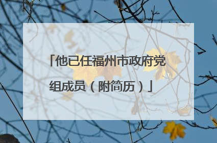 他已任福州市政府党组成员（附简历）