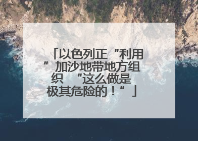 以色列正“利用”加沙地带地方组织  “这么做是极其危险的！”