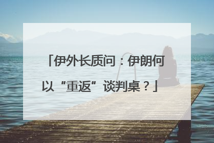 伊外长质问：伊朗何以“重返”谈判桌？