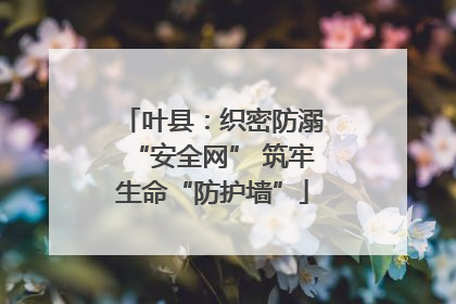 叶县：织密防溺“安全网” 筑牢生命“防护墙”