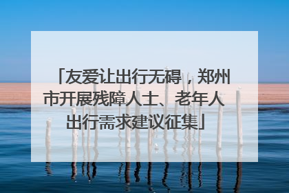 友爱让出行无碍，郑州市开展残障人士、老年人出行需求建议征集