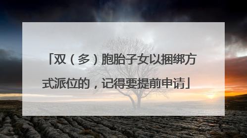 双（多）胞胎子女以捆绑方式派位的，记得要提前申请