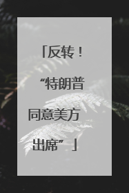 反转！“特朗普同意美方出席”
