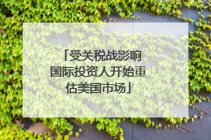 受关税战影响 国际投资人开始重估美国市场