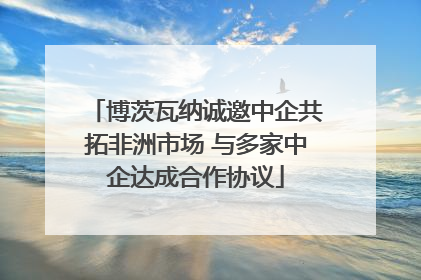 博茨瓦纳诚邀中企共拓非洲市场 与多家中企达成合作协议