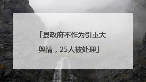 县政府不作为引重大舆情，25人被处理